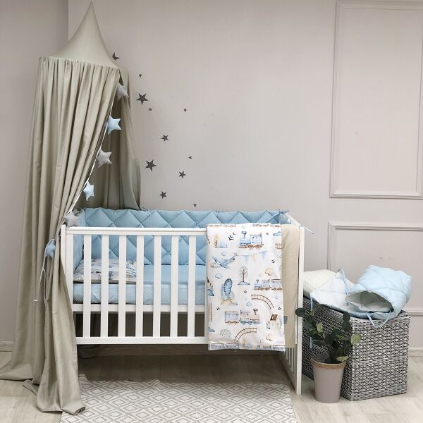 

Комплект детского постельного Baby Mix Паровозики стандарт 0291559