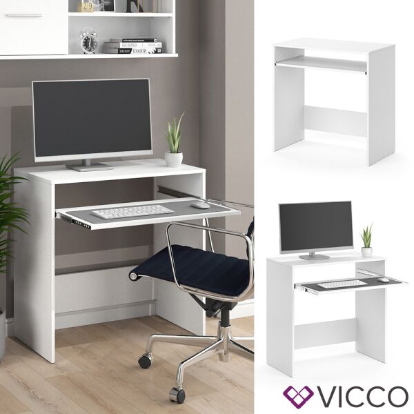 

Минималистичный стол для ПК 79x79 Vicco Nils, белый