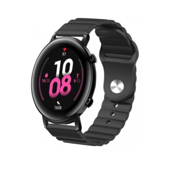 

Ремешок для Mobvoi TicWatch Pro 3 | Huawei Watch GT 2 46mm | GT 2 Pro силиконовый 22мм Wave Черный BeWatch (1020701)