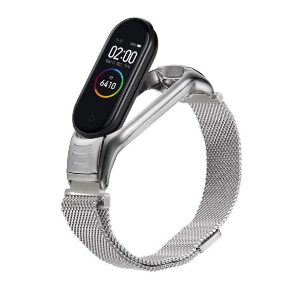 

Браслет для Mi Band 3 | Mi Band 4 миланская петля с магнитной застежкой Ремешок Серебряный BeWatch (1041202)