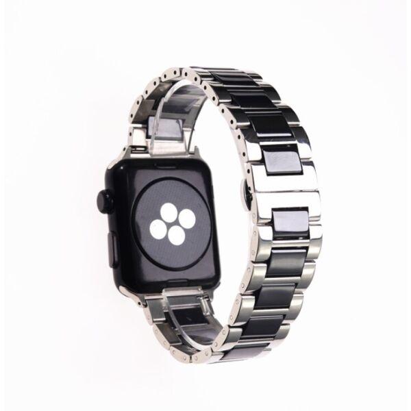 

Браслет для Apple Watch series 3 | 4 | 5 | 6 с шириной корпуса 42|44mm Ремешок сталь-керамика Серебристо Черный BeWatch (1026411)