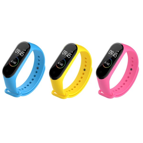 

Ремешок силиконовый для Xiaomi Mi Band 3 | 4 Набор из 3х штук Голубой, Желтый, Розовый BeWatch (1040600)