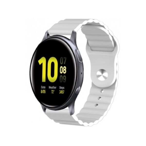 

Ремешок для Samsung Galaxy Watch 42 | 3 41 mm | Active | Active 2 силиконовый 20мм Wave Белый BeWatch (1010702)