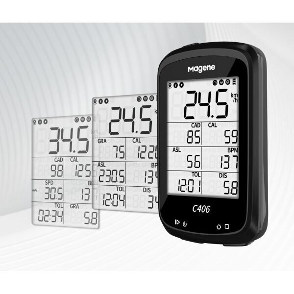 Велосипедный компьютер Magene C406 Lite c GPS поддержка Strava, датчиков каденса, пульса, подсветка Черный