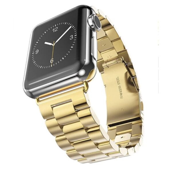 

Браслет для Apple Watch series 3 | 4 | 5 | 6 с шириной корпуса 38|40mm Ремешок классический стальной Желтое Золото BeWatch (1020428)