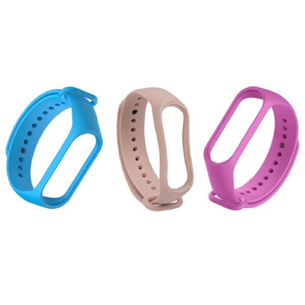 

Ремешок силиконовый для Xiaomi Mi Band 3 | 4 Набор из 3х штук Голубой, Бежевый, Сиреневый BeWatch (1040600)