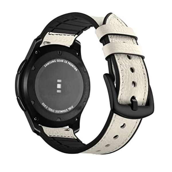 

Ремешок 22мм Кожаный + Силикон для Samsung Galaxy Watch 46mm | 3 45mm | Gear S3 Белый BeWatch (1230102)
