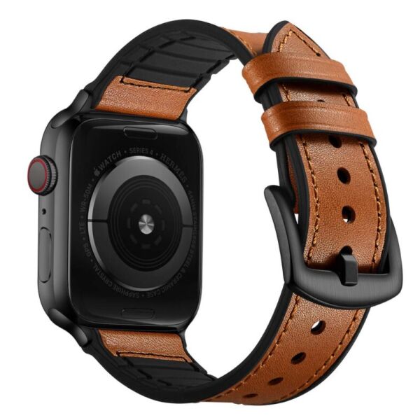 

Ремешок для Apple Watch series 3 | 4 | 5 | 6 с шириной корпуса 38|40mm Кожаный + Силикон Коричневый BeWatch (1230104)