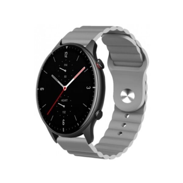 

Ремешок для Xiaomi Amazfit Stratos 3 | GTR 47 | GTR 2 силиконовый 22мм Wave BeWatch Серый (1020704)