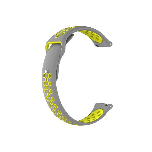 

Ремешок силиконовый 22мм перфорированный для смарт часов универсальный Серо-Желтый BeWatch (1020246)
