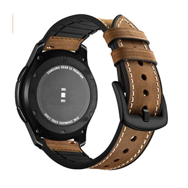 

Ремешок 22мм Кожаный + Силикон для Samsung Galaxy Watch 46mm | 3 45mm | Gear S3 Темно Коричневый BeWatch (1230103)