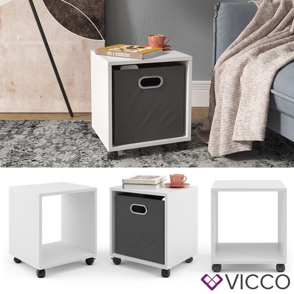 

Передвижная тумбочка с ящиком 42х36, Vicco белая