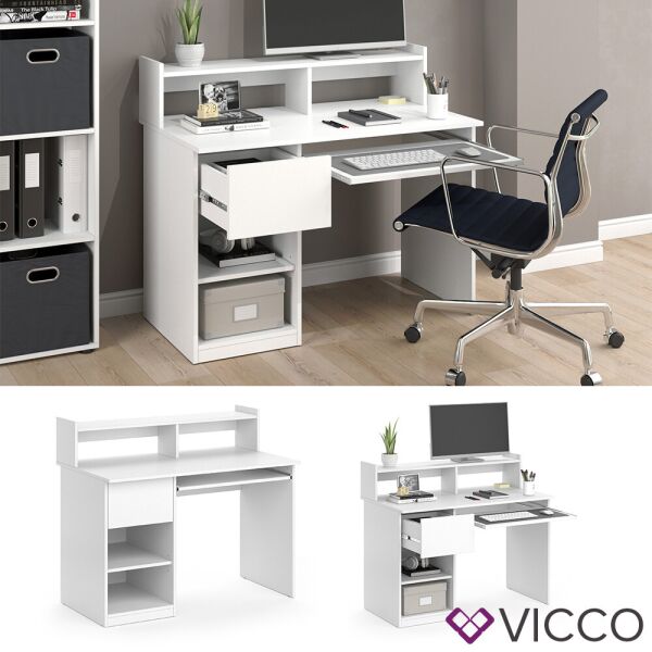 

Мини столик для ПК 80x73 Vicco Simon, белый