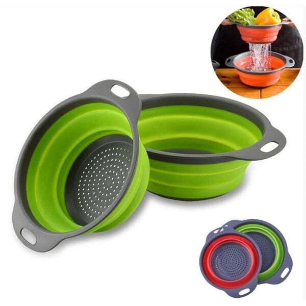

Дуршлаг силиконовый складной большой + маленький Collapsible filter baskets