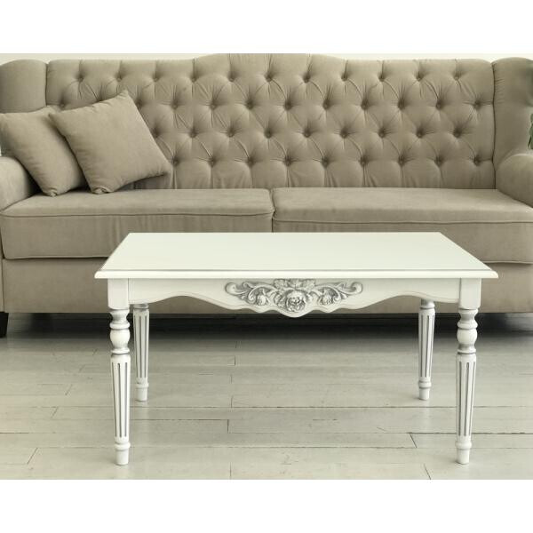 

Стол журнальный Неман Кутюр белый патина серебро