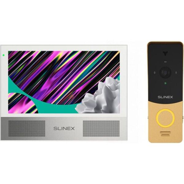

Комплект видеодомофона Slinex Sonik 7 White + Вызывная панель Slinex ML-20HD Gold Black
