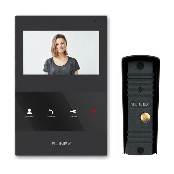 

Комплект видеодомофона Slinex SQ-04 Black + Вызывная панель Slinex ML-16HR Black