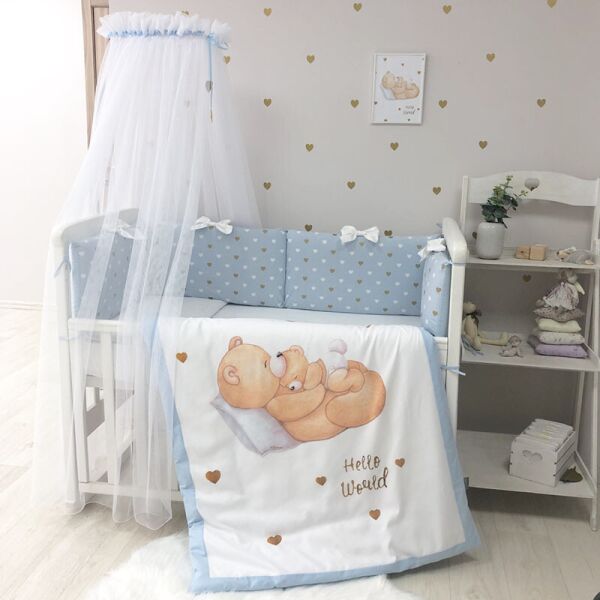 

Комплект детского постельного Happy Baby голубой стандарт 015007