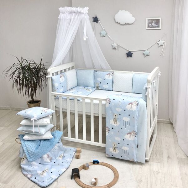

Комплект детского постельного Baby Design Коты в облаках голубой стандарт 0220397