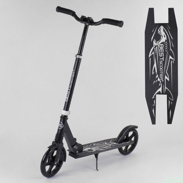 

Самокат Best Scooter Shark 68848 Двухколесный, Амортизатор, Подножка, Черный
