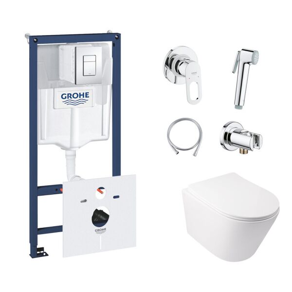 

Комплект Инсталляция Grohe Rapid Sl 38827000 + Унитаз С Сиденьем Qtap Swan Qt16335178W + Набор Для Гигиенического Душа Со Смесителем Grohe Bauloop 111042