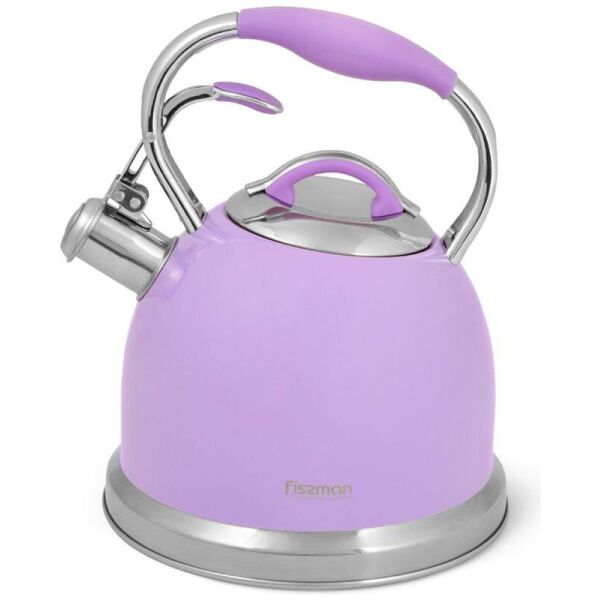 

Чайник Felicity 2.6л из нержавеющей стали, со свистком, сиреневый Fissman BR86440