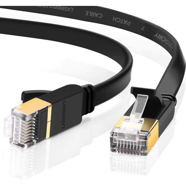 

Патч корд Ugreen сетевой кабель 10 Гбит\с Ethernet RJ45 Cat 7 плоский 3М Black (NW107)