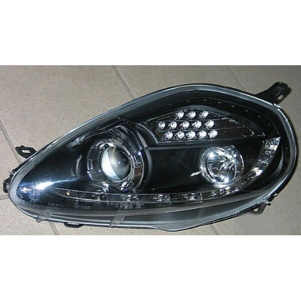 

Fiat Grande Punto оптика передняя черная LED