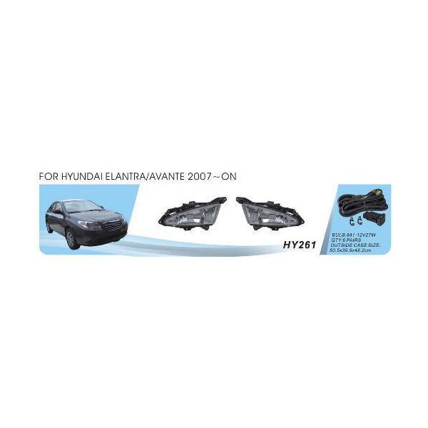 

Фары дополнительные противотуманные Hyundai Elantra 2006 HY-261W 881-27W эл.проводка
