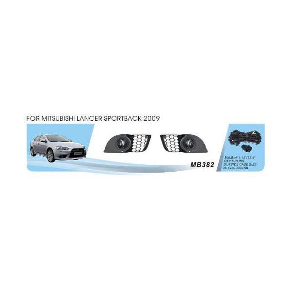 

Фары дополнительные противотуманные Mitsubishi Lancer Sportback Evolution X 2009- MB-382 H11-55W эл.проводка