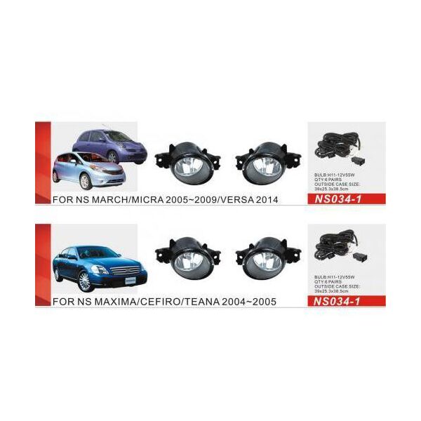 

Фары дополнительные противотуманные Nissan Maxima Qashqai Teana Micra NS-034-LED-1 2в1 эл.проводка