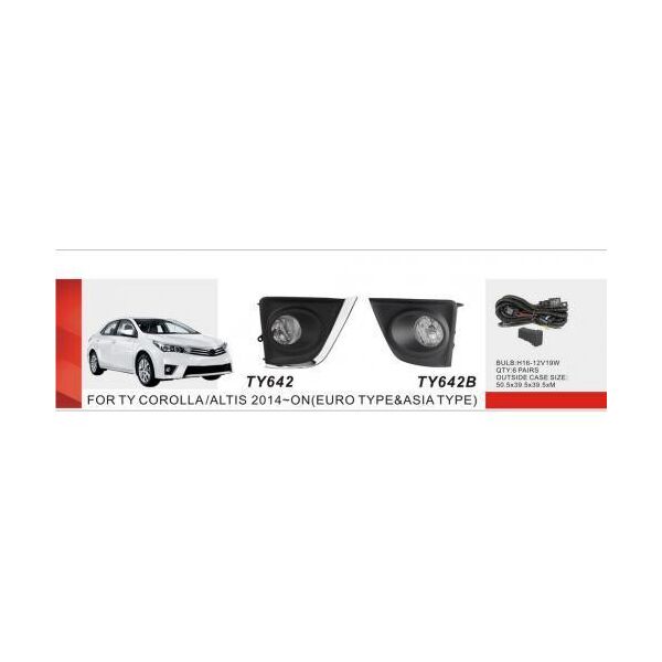 

Фары дополнительные противотуманные Toyota Corolla 2013-16 TY-642W H16-19W эл.проводка