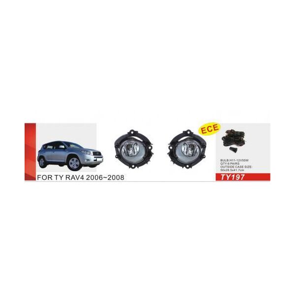 

Фары дополнительные противотуманные Toyota RAV-4 2006-08 TY-197W эл.проводка