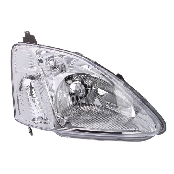 

Фара автомобильная передняя на Honda Civic VII 2001-2003 правая H4, серая рамка, эл. рег., с моторч., 3/5-дв.