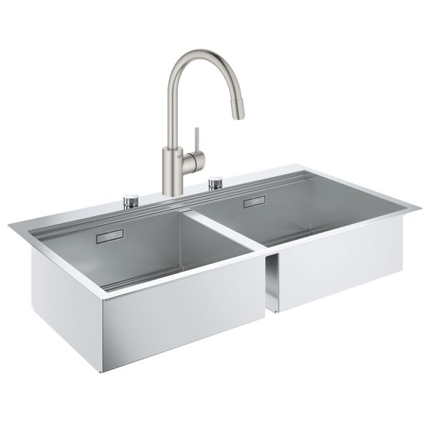 

Набор Grohe мойка кухонная K800 31585SD0 + смеситель Concetto 32663DC3
