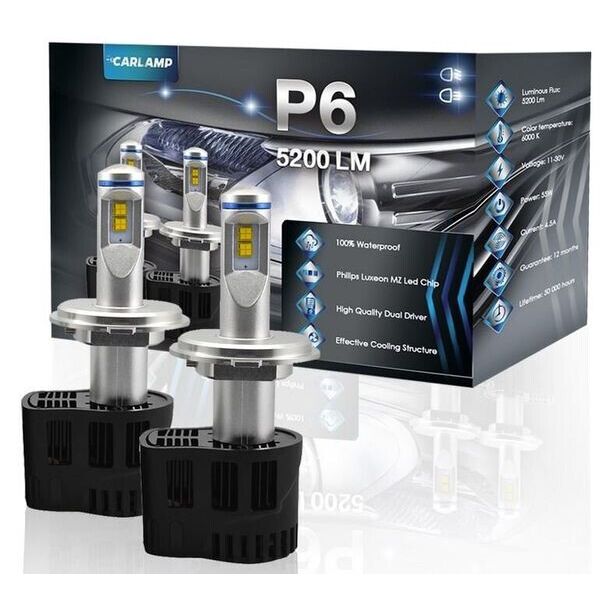 

Светодиодные автолампы Carlamp P6 H4 55W Philips Luxeon MZ 5200LM CANBUS
