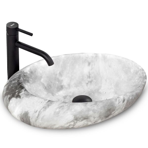 

Умывальник Rea Roxy C stone L.gray накладной серый REA-U6651, Серый