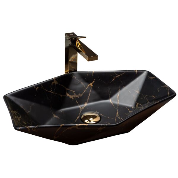 

Умывальник Rea Vegas marble black mat накладной черный REA-U0994, Черный матовый