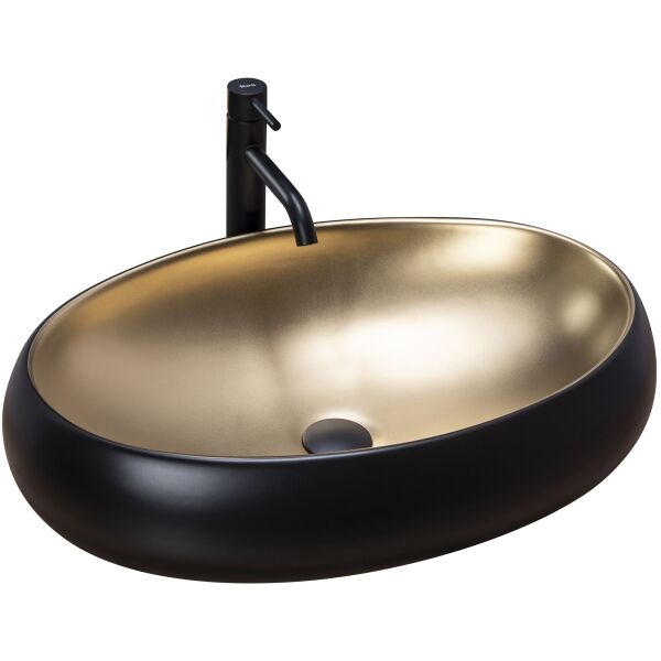 

Умывальник Rea Melania black/gold накладной черный REA-U0469, Черный