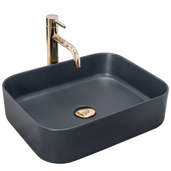 

Умывальник Rea Kaya navy blue mat накладний REA-U5656, Синий