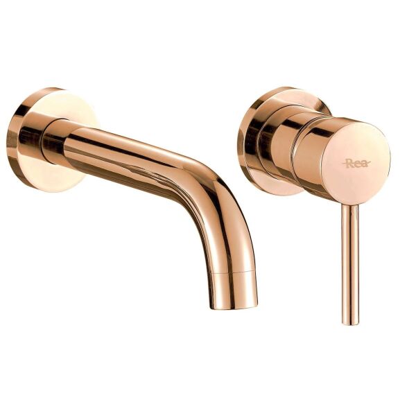 

Смеситель для умывальника Rea Lungo rose gold розовое золото скрытого монтажа REA-B8548, Теплый закат