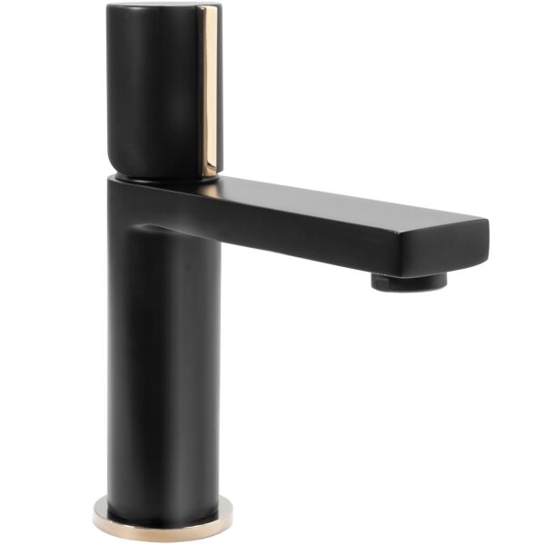 

Смеситель для умывальника Rea Icon black L.gold черный низкий REA-B5680, Черный