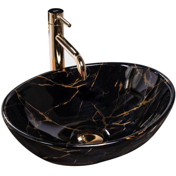 

Умывальник Rea Sofia marble black накладной REA-U5611, Черный