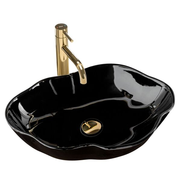 

Умывальник Rea Pearl black накладной черный REA-U0858, Черный