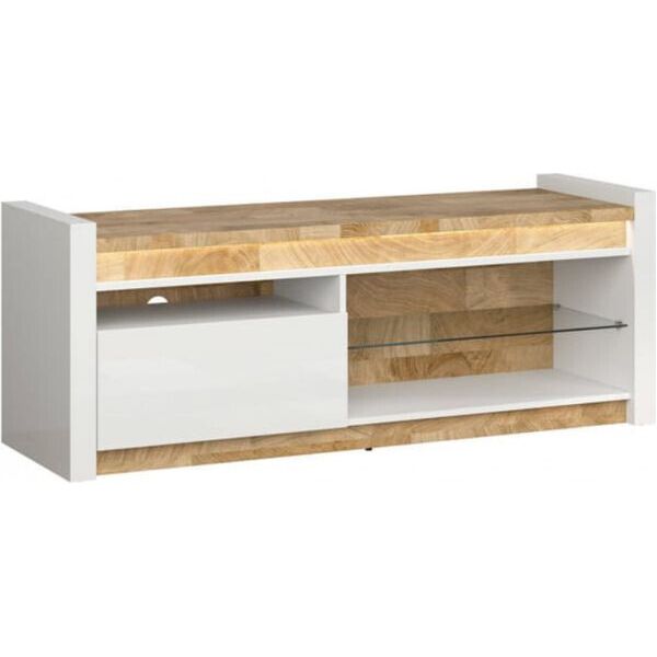 

Тумба для ТВ BRW Alameda Белый глянцевый/Дуб Вестминстер/Белый глянцевый с 1-им ящиком