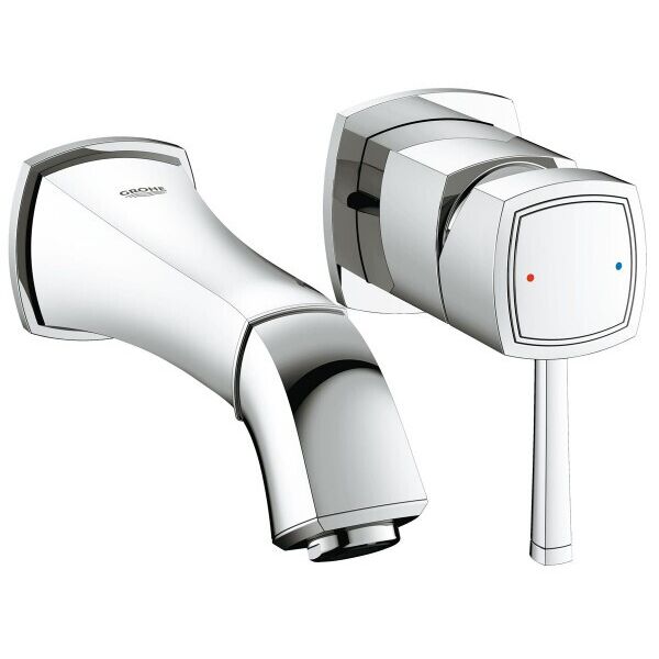 

Смеситель для раковины однорычажный настенный Grohe на два отверстия GRANDERA 19929000 (25467)