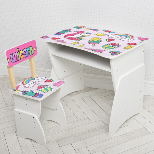 

Парта Bambi 905-133R единорожка, светло-розовый