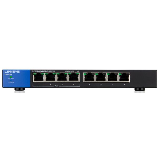

Свитч Linksys Desktop PoE+ Gigabit Switch 8-Port with 4 PoE+ Ports (LGS108P)