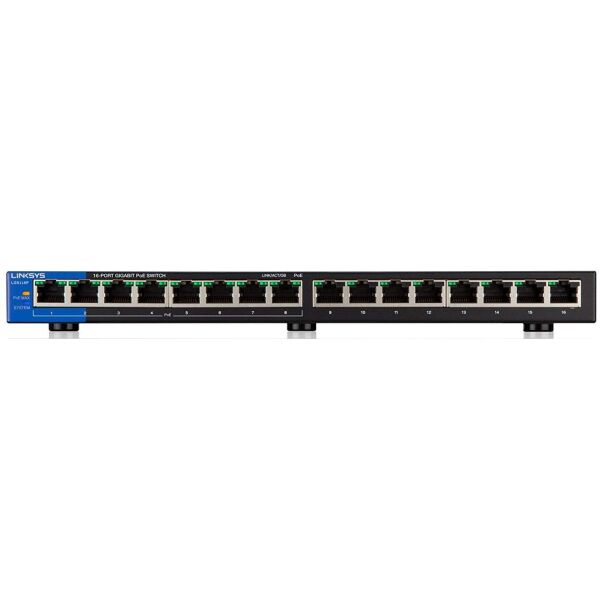 

Свитч Linksys Desktop Gigabit PoE+ Switch 16-Port with 8 PoE+ Ports (LGS116P)