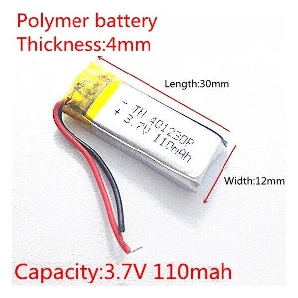 

Аккумулятор 401230 Li-Pol для Bluetooth гарнитуры Серебристый 110mah 3.7V (13022142110)